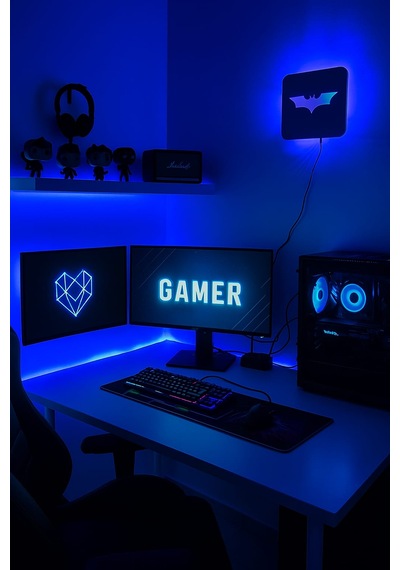 Laaysa 3d Design Batman Rgb Led Yansıtma Duvar Aydınlatması RGB
