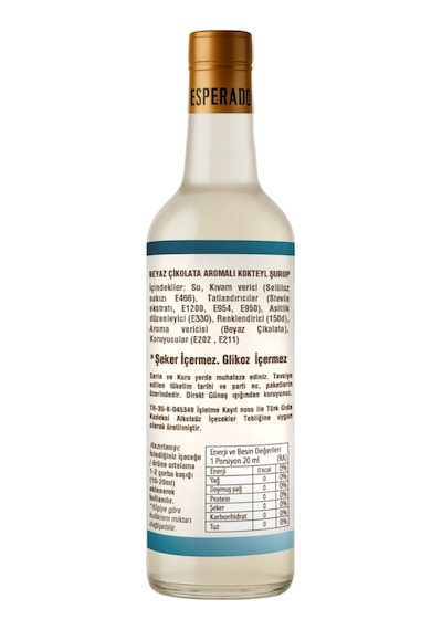 Şekersiz Sugar Free Beyaz Çikolata Aromalı Kahve & Kokteyl Şurubu - 750 Ml Diğer