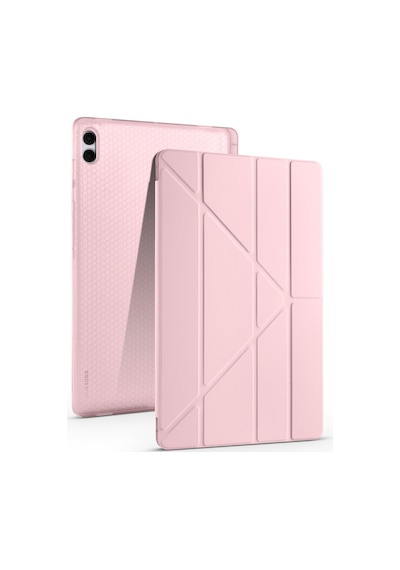 Galaxy Uyumlu Tab S11 Ultra Kılıf Mkst Tri Folding Kalem Bölmeli Standlı Kılıf - Siyah Tablet Kılıfı