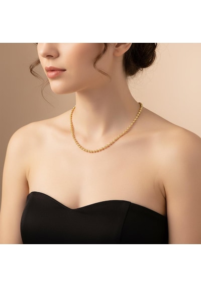 Dorika Top Zincir Kolye 45 Cm - Gold Renk - Paslanmaz Çelik Çok Renkli