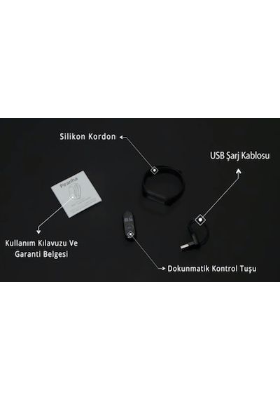 Piranha 9918 Renkli Ekran Su Geçirmez Bluetooth Bileklik Saat Siyah