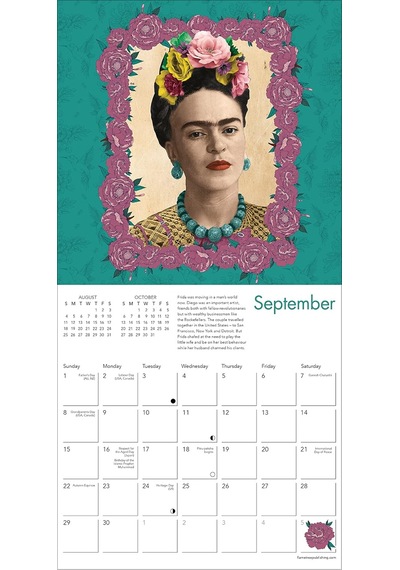 Frida Kahlo Mini Wall Calendar 2024 Art Calendar Çok Renkli