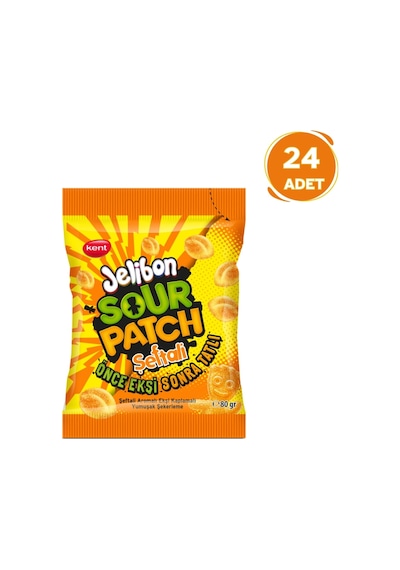 Kent Jelibon Sour Patch Şeftali Aromalı Yumuşak Şekerleme 24 x 80 G