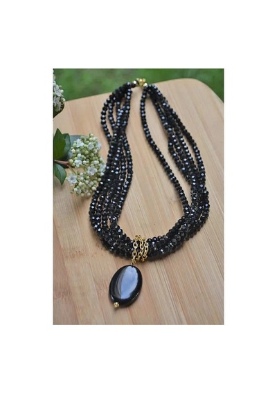 Stoneage Rf03279 Oniks Doğal Taş Tasarım Kadın Kolye Diğer