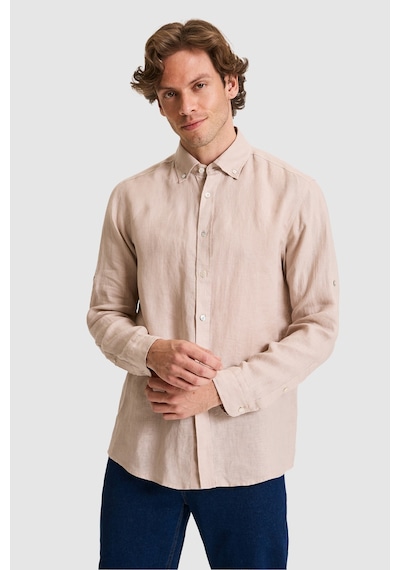 U.s. Polo Assn.  Erkek Taş Gömlek Desenli 50319065-vr049 Taş Rengi