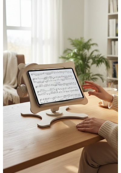 Ahşap Kitap Okuma Standı Yükseklik Ayarlanabilir Katlanabilir 360º Dönebilen Laptop Standı