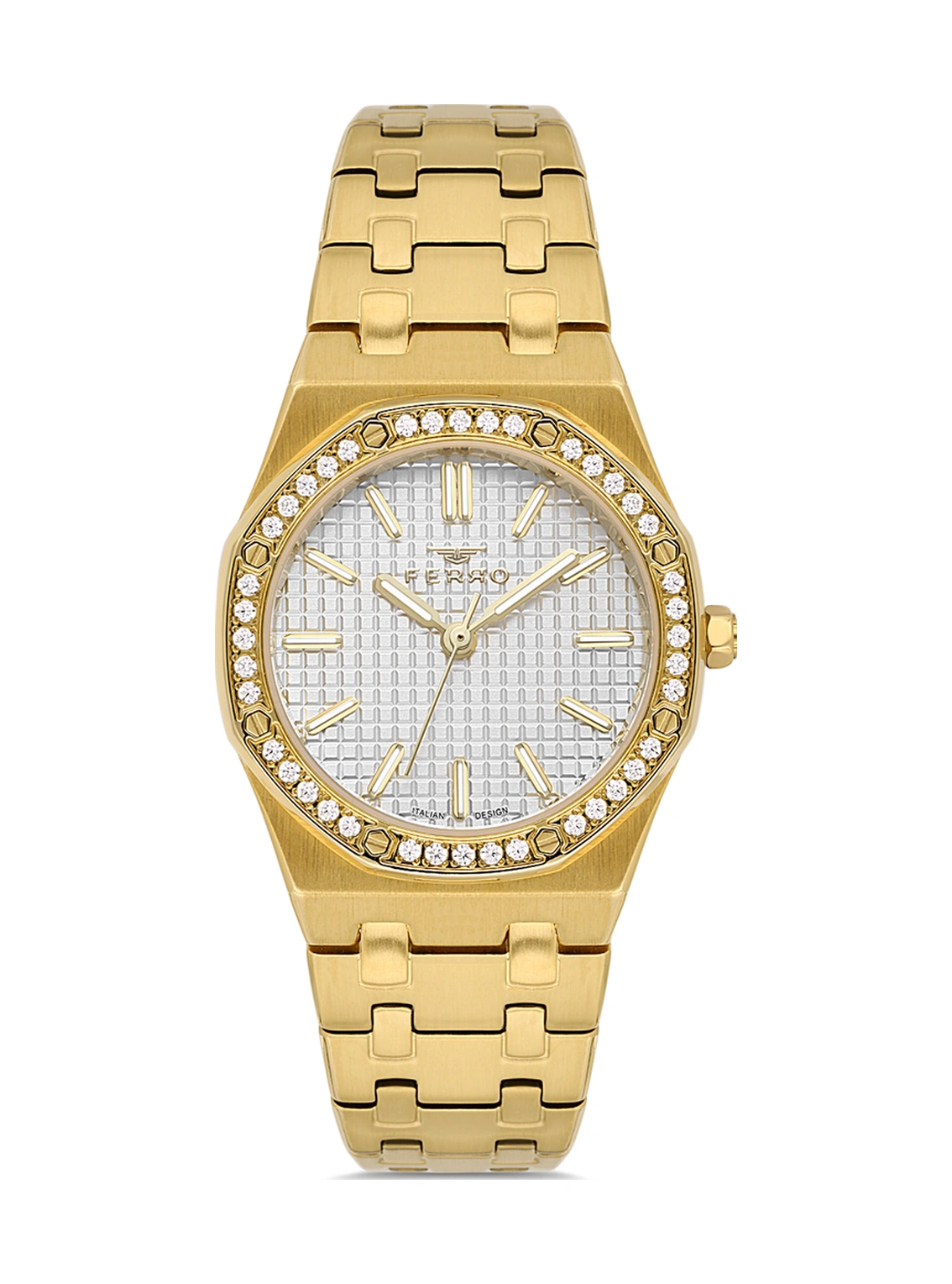 Ferro Fl43029a-b Quartz Çelik Altın Rengi 33 Mm Kadın Kol Saati Altın