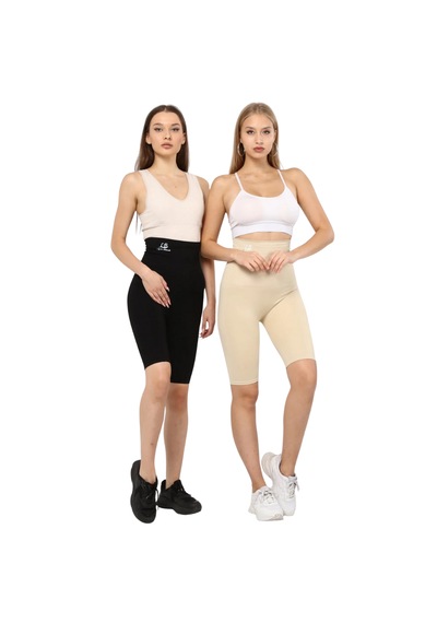 Light Black 2 Beden Sıkılaştırıcı - Doğum Sonrası - Kısa Korse Şort Çift Katlı Korse Siyah