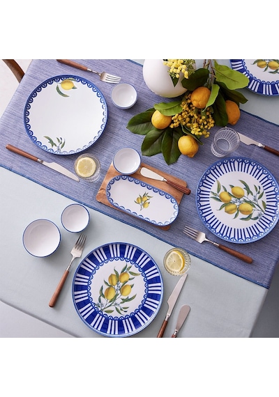 Kütahya Porselen Moderna Lemon Charm 14 Parça 6 Kişilik Kahvaltı Takımı Çok Renkli