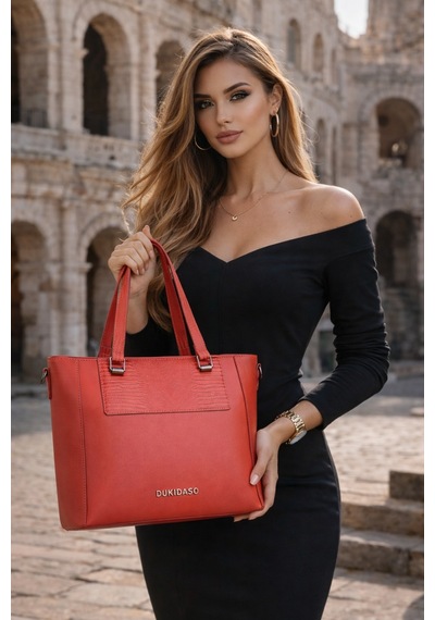 Dukidaso Kırmızı Casual Şık Kadın Omuz Çantası Kırmızı Mt1570