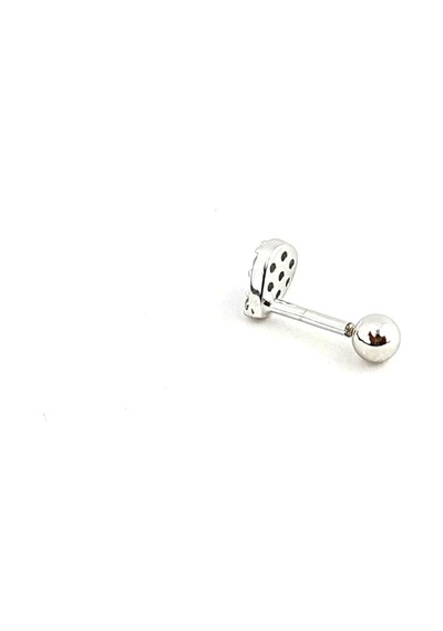 Zirkon Taş Detaylı 925ayar Gümüş Tragus Helix Kikirdak Piercing Gümüş