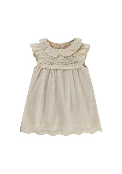 Civil Baby Bebek Yaka Dantelli 6-18 Ay Elbise - Bej