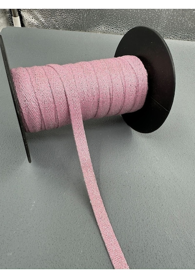 Paşateks 1 Cm Balıksırtı Simli Şerit-5 Metre-pembe