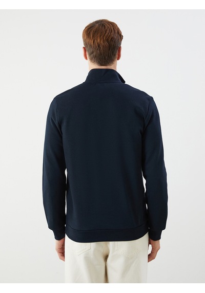 Lcwaıkıkı Classic Lacivert Dik Yaka Uzun Kollu Erkek Fermuarlı Sweatshirt