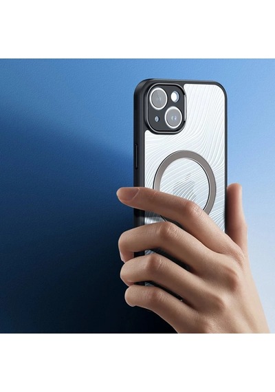 Dux Ducis Apple iPhone Uyumlu 14 Plus Aimo Series Magsafe Premium Buzlu Sert Pc-tpu - Kılıf- 5775 Siyah