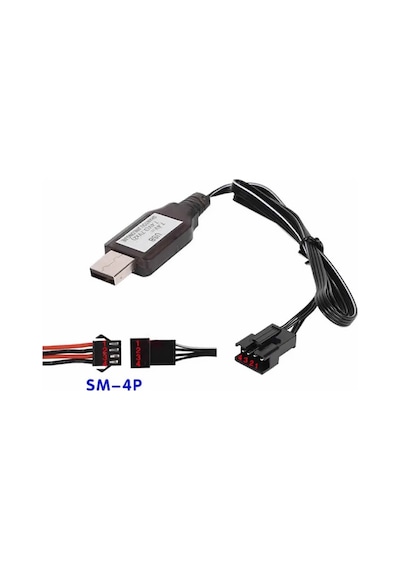 7.4v 4 Pin Lityum Pil Usb Şarj Kablosu Jst Sm-4p Soket Lipo Batarya Araba Oyuncak Rc Quadcopter Dron