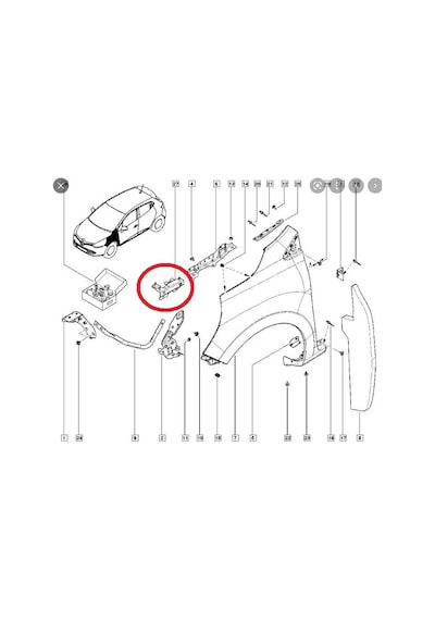 Renault Clıo- 4- Hb- 13/16 Ön Çamurluk Bağlantı Suportu Sol Orta İç Kısım Sac Eagle Body