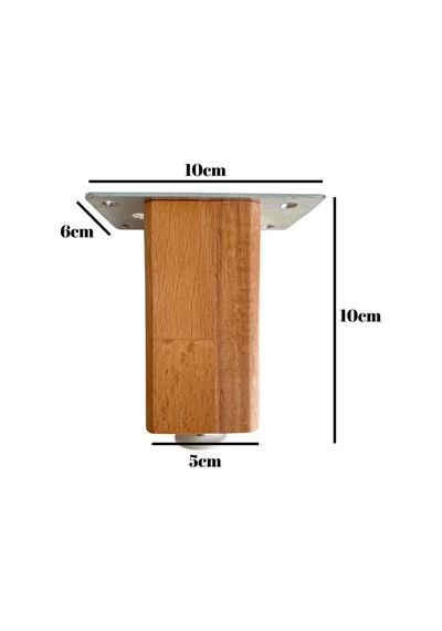 Kale 10cm Ayarlı Ahşap Ayak Mobilya Masa Ve Dolap Ayağı 10cm Kayın/gürgen Ağacı