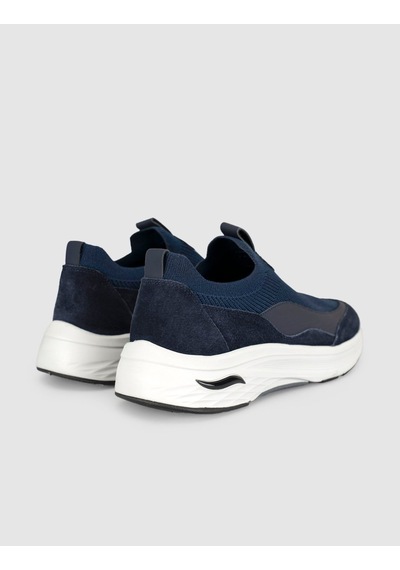 Cabani Lacivert Modern Triko Slip-on Sneaker Siyah - Neon Yeşil
