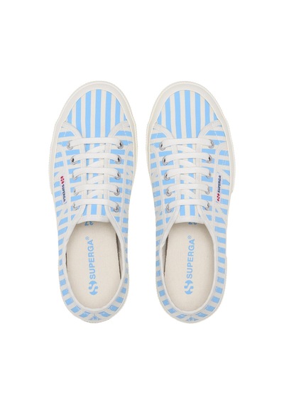 Superga 2750 Stripes Print Unisex Beyaz-mavi Bileksiz Sneaker Beyaz-mavi-454