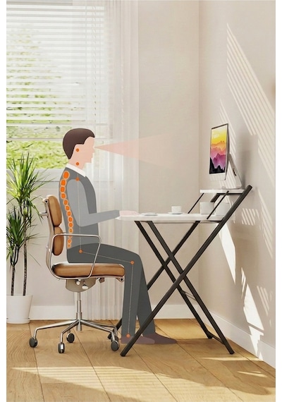 Bodo Metal Ayaklı Laptop Masası Katlanır Çalışma Masası Raflı Masa Katlanır Laptop Sehpası Siyah - Beyaz Bodo Metal Ayaklı Laptop Masası Katlanır Çalışma Masası Raflı Masa Katlanır Laptop Sehpası Siyah - Beyaz