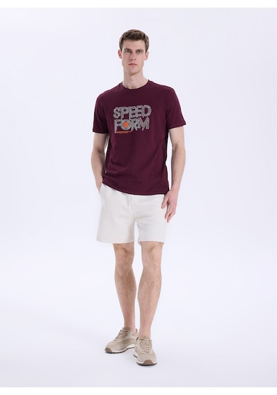Discovery Expedition Bordo Pamuk Karışımlı T-shirt D6sm-tst3706