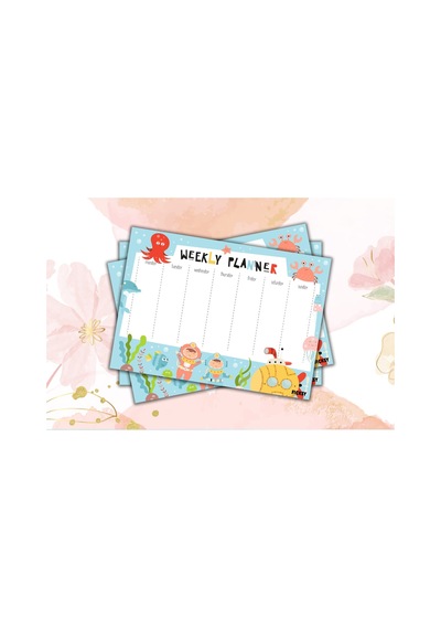 Çocuk Haftalık Planlayıcı - A4 - 30 Yaprak - Öğrenci Planlayıcı - Okul Planlayıcı - Ders Programı - 0514 Çok Renkli