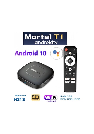 Go İthalat Mortal T1.android Tv Box 2gb Ram -16 Gb Hafıza Android 12 Tvbox