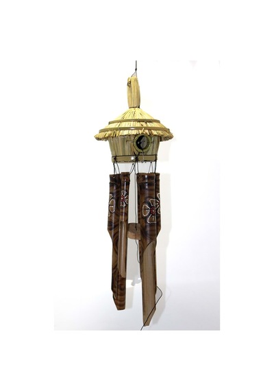 Hasır Kuş Yuvalı Bambu Çan 60cm