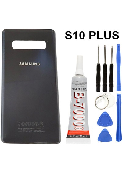 Samsung Uyumlu S10 Plus Arka Cam Kapak Batarya Pil Kapağı+B7000 Yapıştır