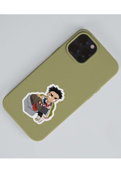 Tengen Uzui-demon Slayer Gyomei Himejima -parlak Kağıt 2 Li Set Anime Sticker Çıkartma-kimetsu No Yaiba Beyaz