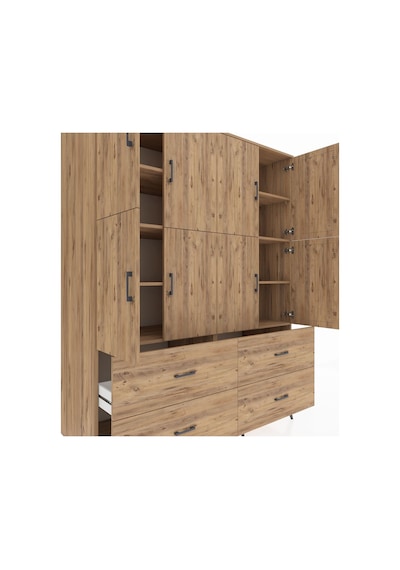Kronos Gardrop 8 Raflı 4 Çekmeceli 8 Kapaklı 176x59x221 Çam-çam Beyaz Kronos Gardrop 8 Raflı 4 Çekmeceli 8 Kapaklı 176x59x221 Çam-çam Beyaz