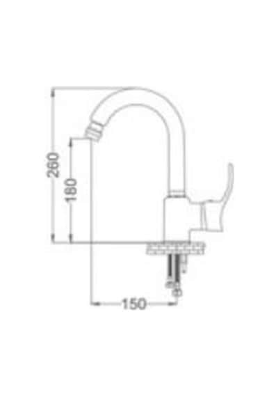 Gms Akdeniz Kuğu Lavabo Bataryası Beyaz - Altın Akd301