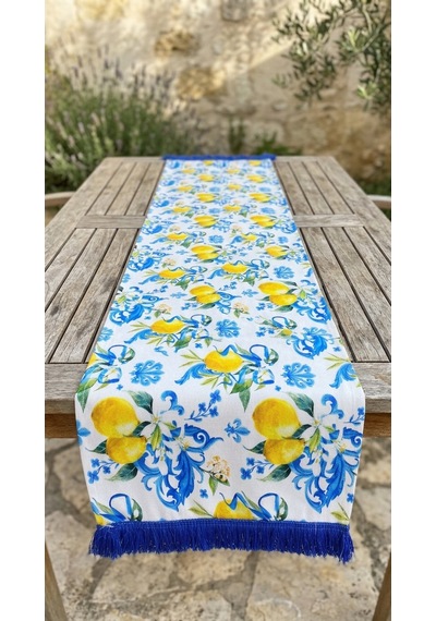 Limoncello Azure Tassel Runner Çok Renkli