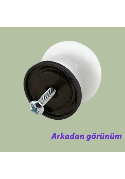 8 Adet Menekşe Kulp Beyaz Polimer Düğme Kulp Siyah Tablalı Mobilya Mutfak Dolabı Çekmece Kulbu Kulpları Beyaz