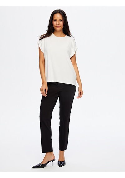 Omuzu Zincir Detaylı Modelli Tshirt W26tsh091 Uw26tsh09173 Ekru