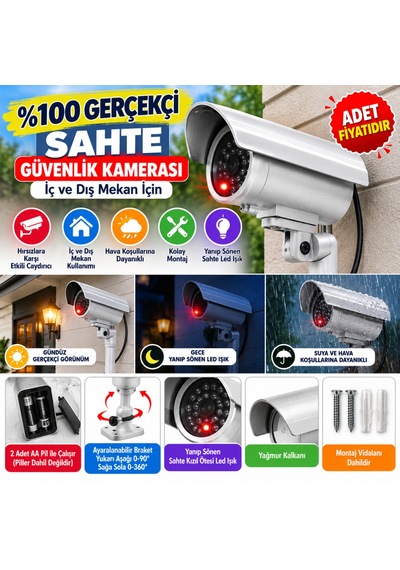 %100 Gerçekçi İç Ve Dış Mekan İçin Sahte Güvenlik Kamerası Adet dır Standart