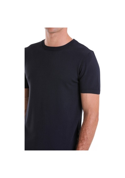 Hatemoğlu Lacivert Regular Fit Bisiklet Yaka Rayon Tişört