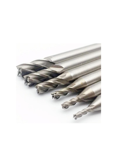 CNC Karbür End Mill HSS Karbür 2mm-6mm Çap Freze Kesici 6 Adet