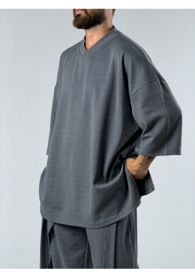 Cocopelli Oversize Tasarım Gri Erkek Sweat Coc3388