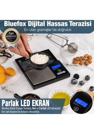 Tartısı - 500g Kapasite 0.01g 7 Ölçü Birimi Dara Fonksiyonu Büyük Ekran Otomatik Kapanma Diğer