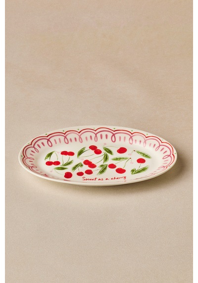 Karaca Cherry Time Kayık Tabak 20 Cm Kırmızı