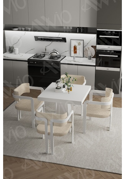 Avvio Sofia Lake Mdf Ayak Tokyo Demonte Sandalye 80x80 Yemek Masası Mutfak Masası 4 Kişilik Beyaz Avvio Sofia Lake Mdf Ayak Tokyo Demonte Sandalye 80x80 Yemek Masası Mutfak Masası 4 Kişilik Beyaz