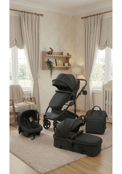 Lüks 4 Ü 1 Arada Travel Sistem Bebek Arabası Seti Portbebe, Ana Kucağı, Çanta,