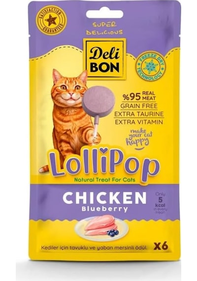 Deli Bon Tavuklu Lolipop Kedi Ödül Maması 6lı 103 Ivory