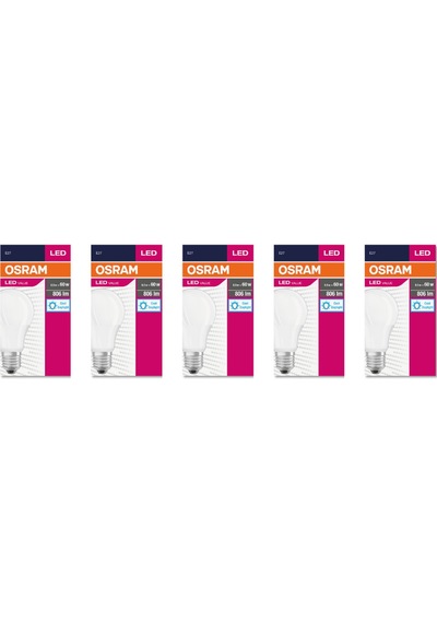 Osram Led Value 8,5W Beyaz Işık E-27 806lm Ampul 5'li Paket