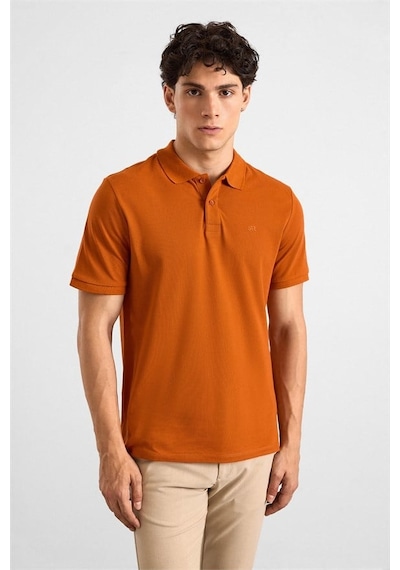 Süvari Açık Kahve Regular Düz Baskısız Pike Düğmeli Polo Yaka Tişört Ts1014000471-kh7 Kahverengi