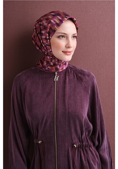 Armine Saf İpek Sura Eşarp 9623d 86 Gri - Siyah