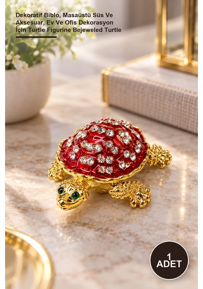 1 Adet Taşlı Kaplumbağa Figür Dekoratif Biblo, Masaüstü Süs Ve Aksesuar, Ev Ve Ofis Dekorasyon İçin Turtle Figurine Bejeweled Turtle