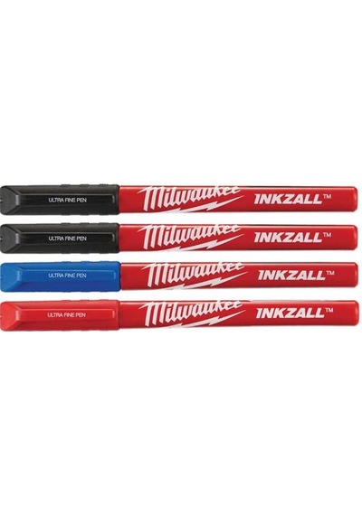 Milwauke Inkzall Ince Uçlu Siyah Mavi Kırmızı 4 Pr